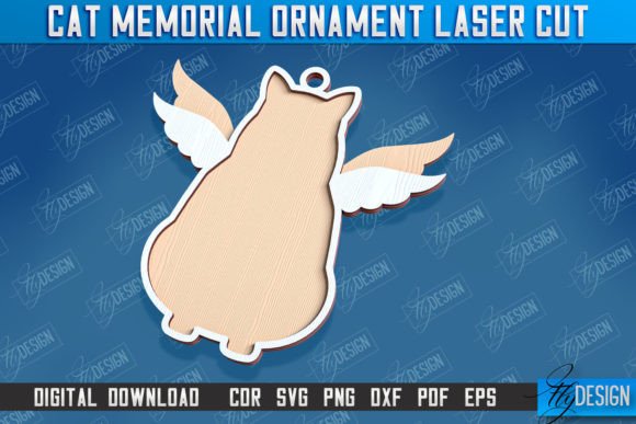 Cats Memorial Ornament Laser Cut Design