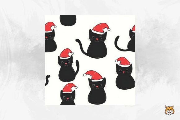 Christmas Black Cat Seamless Pattern Review
