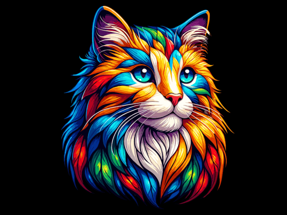 Colorful Cat Illustration T-Shirt Design Review