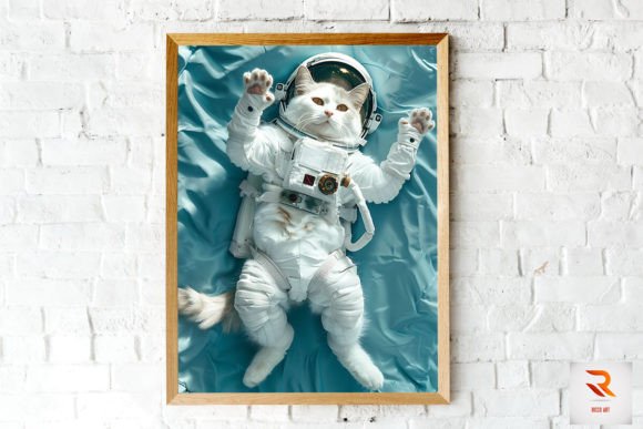 Cute Astronaut Cat in the Space Art Review