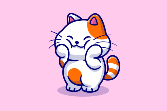 Cute Cat Holding Cheek Cartoon Review