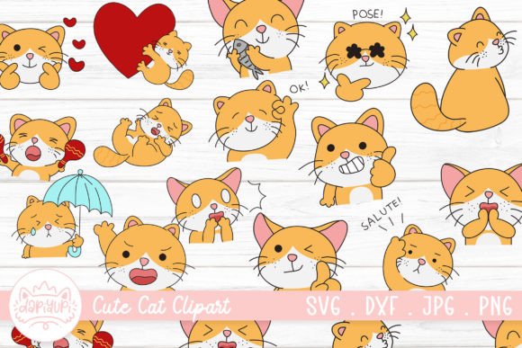 Cute Orange Cat Sticker Clipart Bundle Review