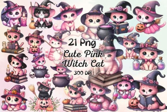 Cute Pink Witch Cat Halloween Watercolor Review