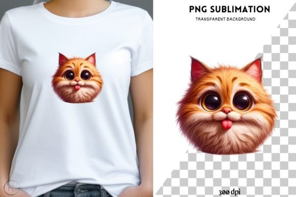 Funny Cat Digital Print for Embroidery Projects
