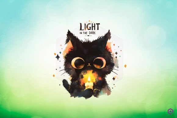 Halloween Black Cat LIGHT in the DARK Clipart PNG Review