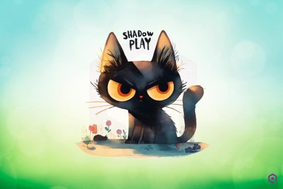 Halloween Black Cat SHADOW PLAY Clipart PNG Review