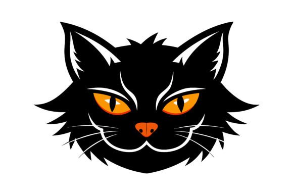 Halloween Cat Face Silhouette Design Review