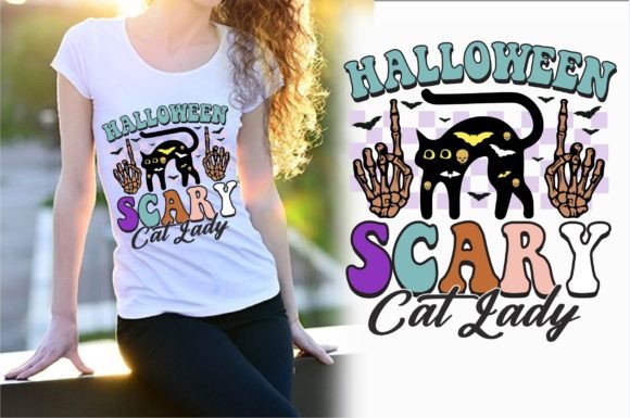 Halloween Scary Cat Lady Retro Design Review