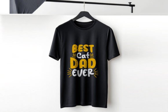 Modern Best Cat Dad Ever T-Shirt Design Review