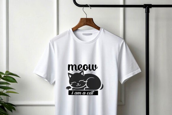 Modern Meow I Am a Cat Trendy T-Shirt Design