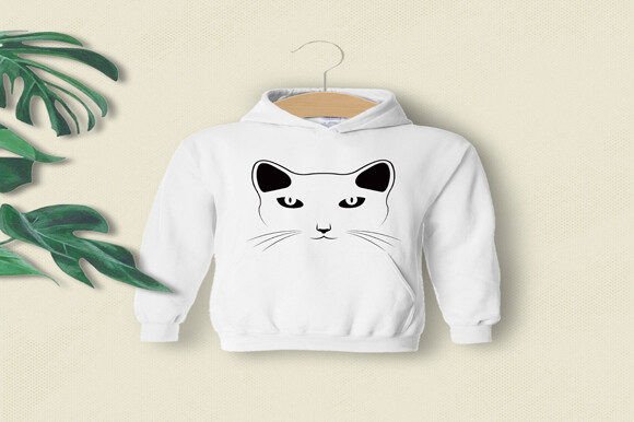Simple Cartoon Cat Icon T-shirt Design Review