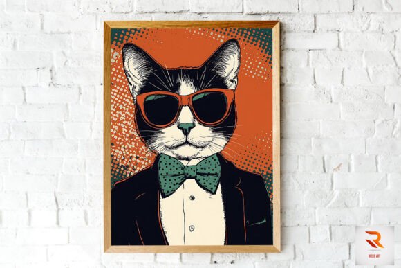 Super Cool Cat Illustration Pop Art Review