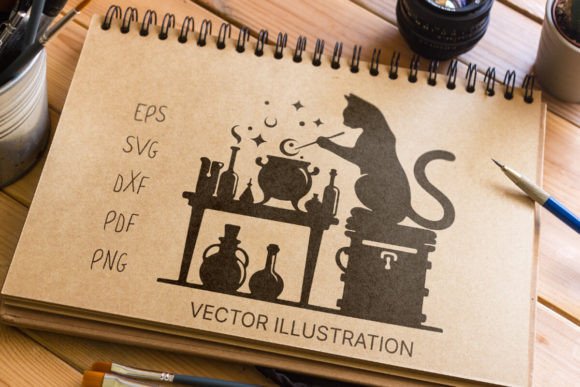 Wizard Cat Vector Illustration Review for Embroidery Projects
